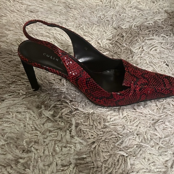 Vintage Colin Stuart Red Snakeskin Slingbacks - Picture 6 of 10